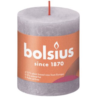 Bolsius Rustik Stumpenkerzen Shine 80x68 mm Gefrorener Lavendel (4 St&uuml;ck)