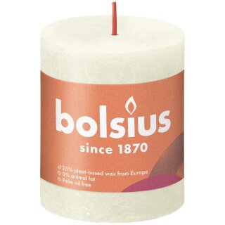 Bolsius Rustik Stumpenkerzen Shine 80x68 mm Weiche Perle (1 St&uuml;ck)