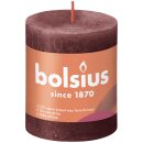 Bolsius Rustik Stumpenkerzen Shine 80x68 mm Samtrot (1...