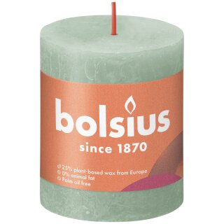 Bolsius Rustik Stumpenkerzen Shine 80x68 mm Salbeigr&uuml;n (1 St&uuml;ck)