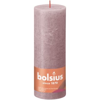 Bolsius Rustik Stumpenkerzen Shine 190x68 mm Eschen-Rose (4 St&uuml;ck)