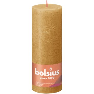 Bolsius Rustik Stumpenkerzen Shine 190x68 mm Honigwabengelb (1 St&uuml;ck)