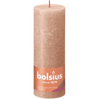 Bolsius Rustik Stumpenkerzen Shine 190x68 mm Cremiges Karamell (1 St&uuml;ck)