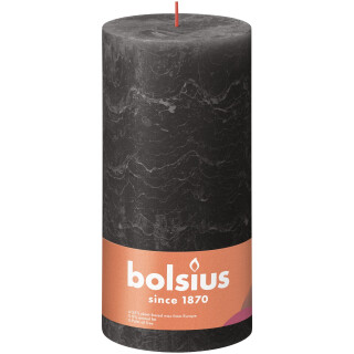 Bolsius Rustik Stumpenkerzen Shine 200x100 mm St&uuml;rmisches Grau (4 St&uuml;ck)