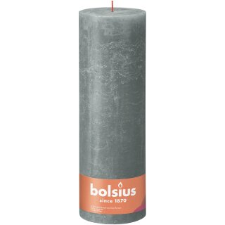 Bolsius Rustik Stumpenkerzen Shine 300x100 mm Eukalyptusgr&uuml;n (4 St&uuml;ck)